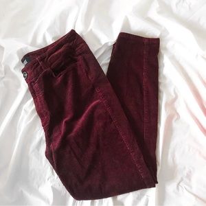 Paige Burgundy Velvet Corduroy Horton Ankle Pants 👖